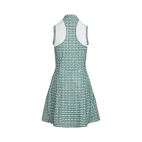 Women's 1/4 Zip Mix Print Sleeveless Dress