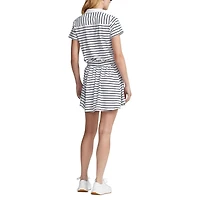 Women's Striped Short Sleeve Polo Dress