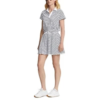 Women's Striped Short Sleeve Polo Dress