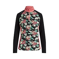 Women's 1/4 Zip Island Print Longsleeve Pullover