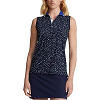 Women's Stars Print Sleeveless Polo