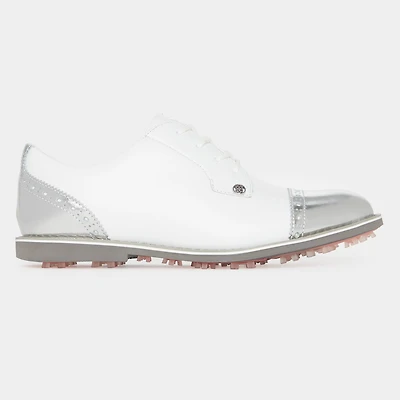 Women's Cap Toe Gallivanter Spikeless Golf Shoe - White/Silver