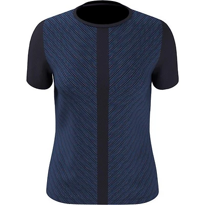 Women's Reflection Stripe Mesh Short Sleeve Top