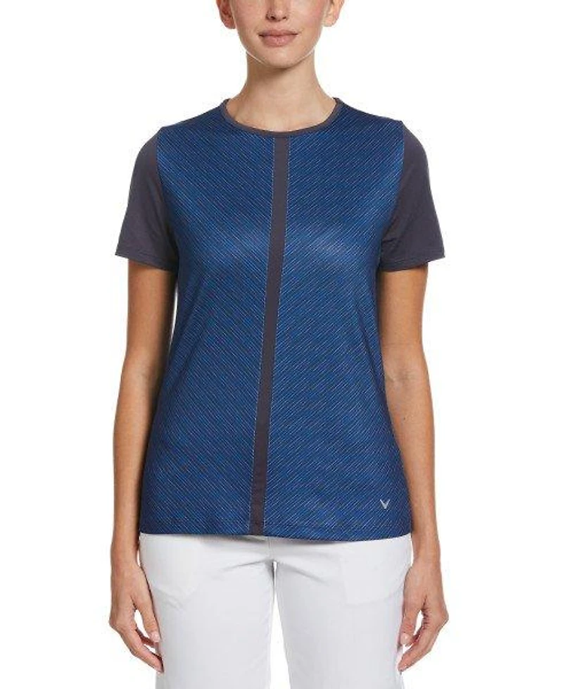 Women's Reflection Stripe Mesh Short Sleeve Top