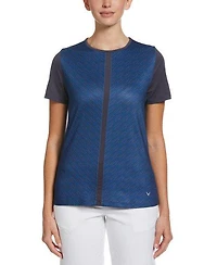 Women's Reflection Stripe Mesh Short Sleeve Top