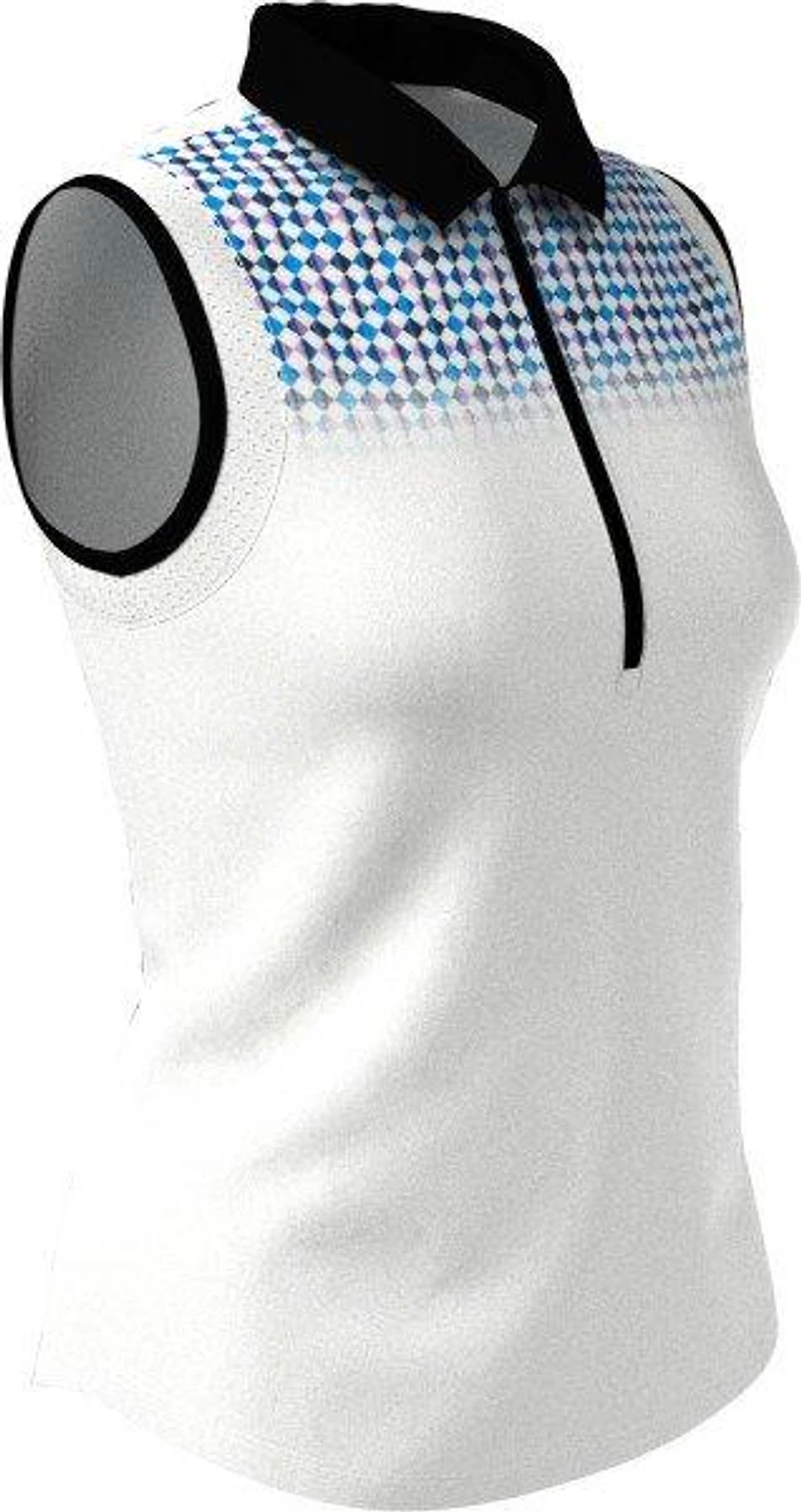 Women's Geo Print Sleeveless Polo