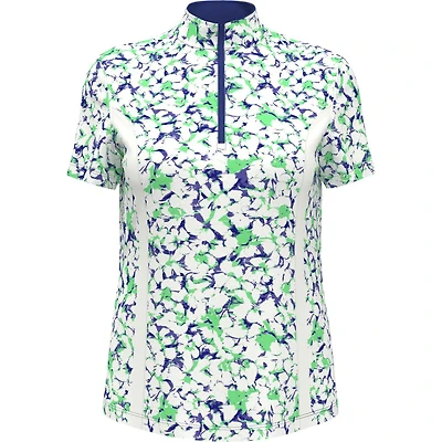 Women's Abstract Floral Short Sleeve Top