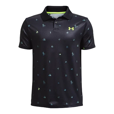 Boy's Performance Printed Short Sleeve Polo