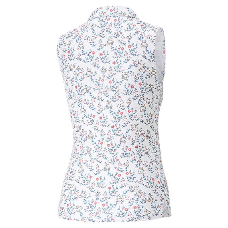 Girl's MATTR Micro Floral Sleeveless Polo