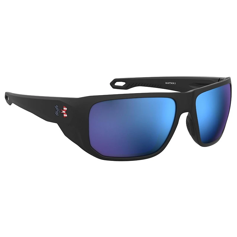 Attack 2 Matte Black-USA/ML Blue Mirror ANSI Sunglasses