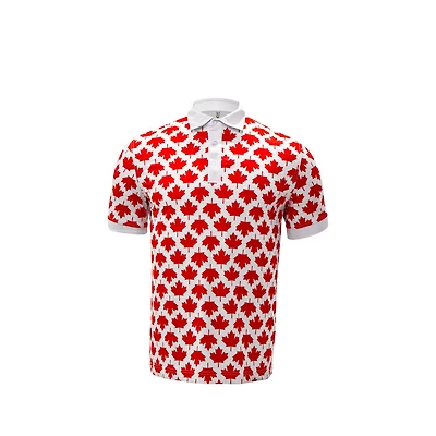 Men's White Canada Short Sleeve Polo