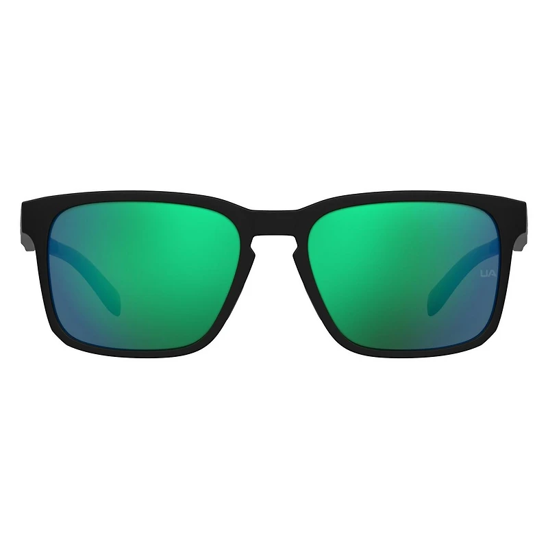 Unisex Assist 2 Shiny Black/Emerald Mirror Sunglasses