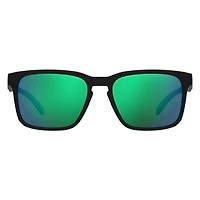 Unisex Assist 2 Shiny Black/Emerald Mirror Sunglasses