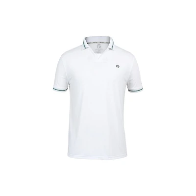 Men's Solid Striped Collar Short Sleeve Polo