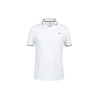 Men's Solid Striped Collar Short Sleeve Polo