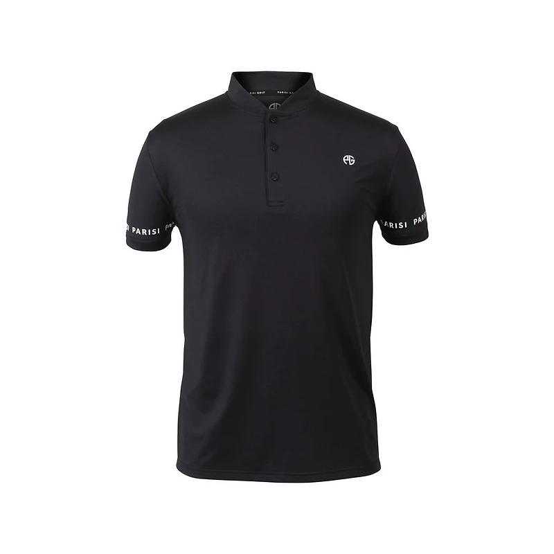 Men's Solid Henley Collar Short Sleeve Polo