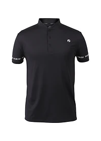Men's Solid Henley Collar Short Sleeve Polo