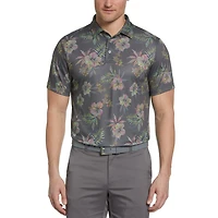Men's Hibiscus Roadmap Print Short Sleeve Polo