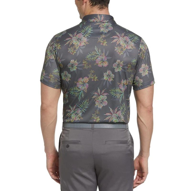 Men's Hibiscus Roadmap Print Short Sleeve Polo
