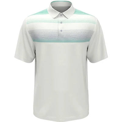 Men's Stitched Color Block Chest Print Short Sleeve Polo
