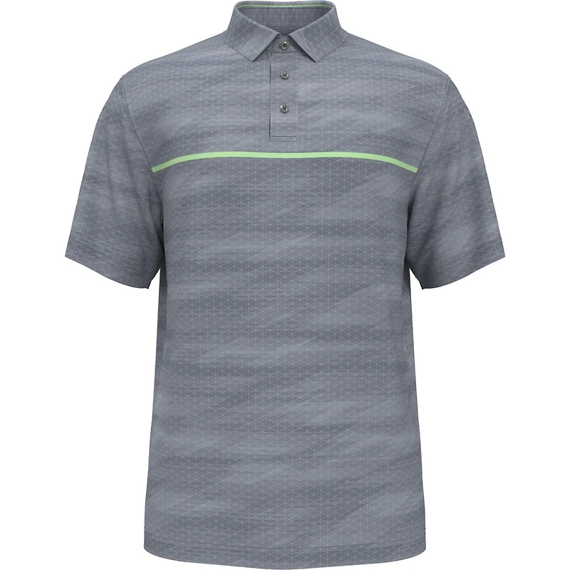 Men's Digitized Chest Stripe Print Short Sleeve Polo
