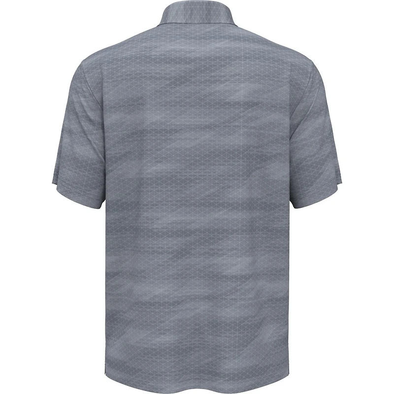Men's Digitized Chest Stripe Print Short Sleeve Polo