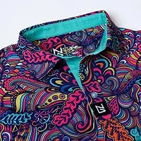 Men's Abstract Floral Short Sleeve Polo