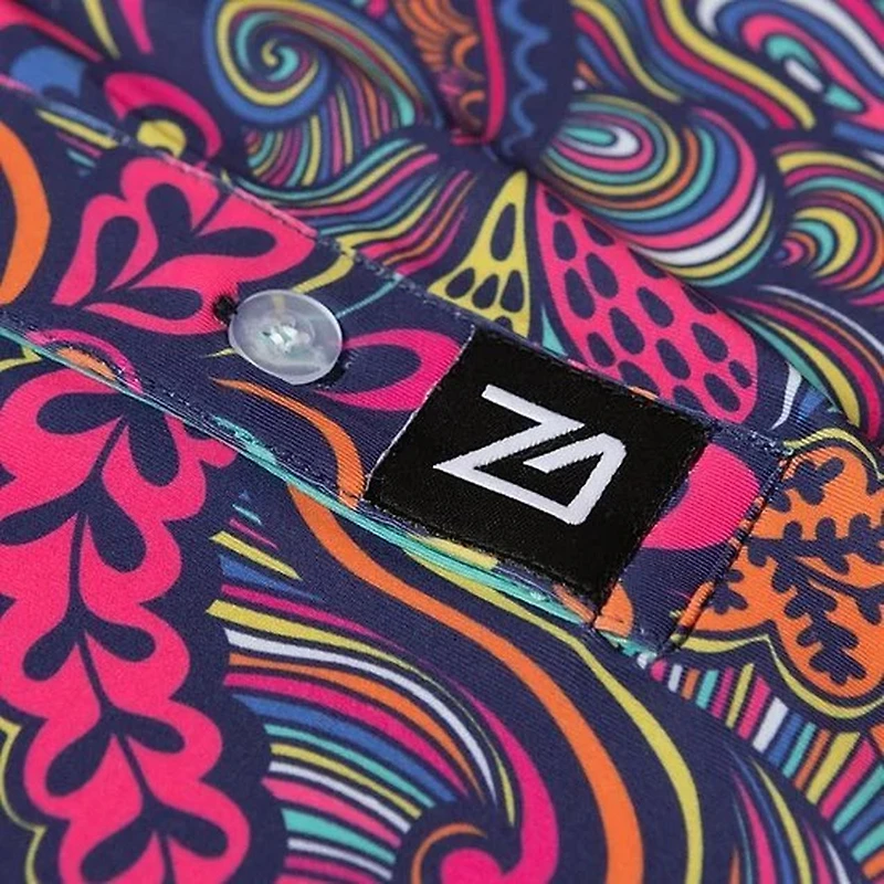 Men's Abstract Floral Short Sleeve Polo