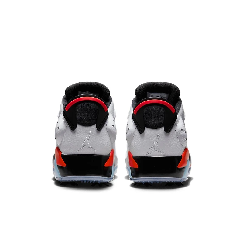 Air Jordan Retro 6 G Spiked Golf Shoe-White/Black/Red