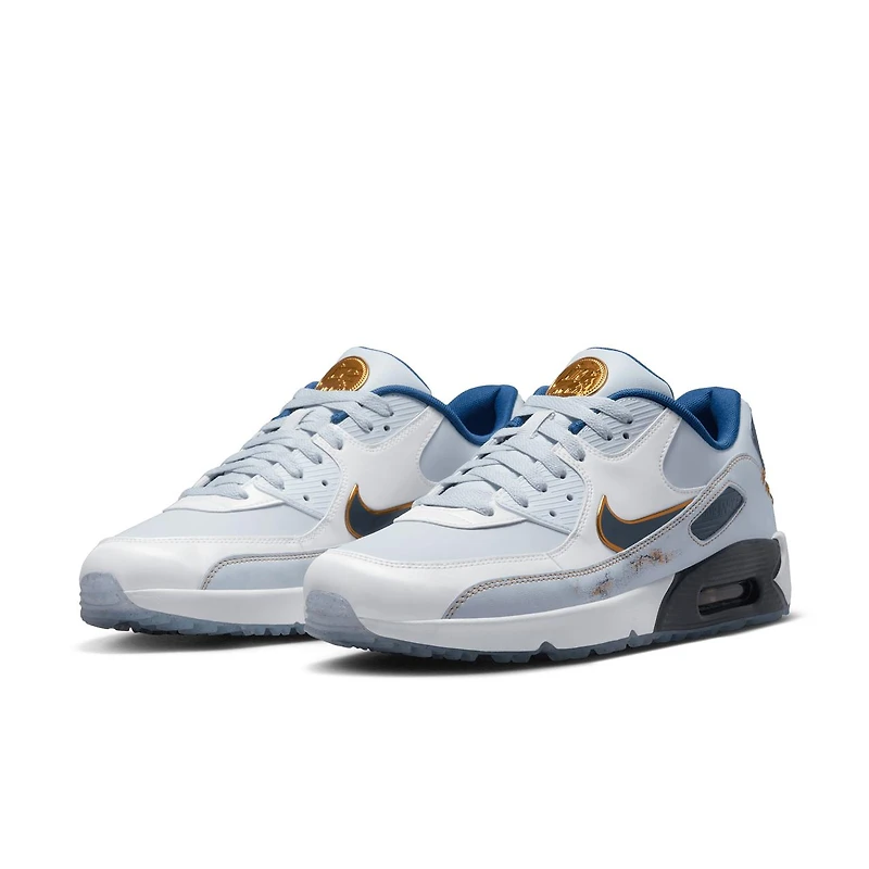 Air Max 90 G NRG Spikeless Golf Shoe-Gold/Navy/White