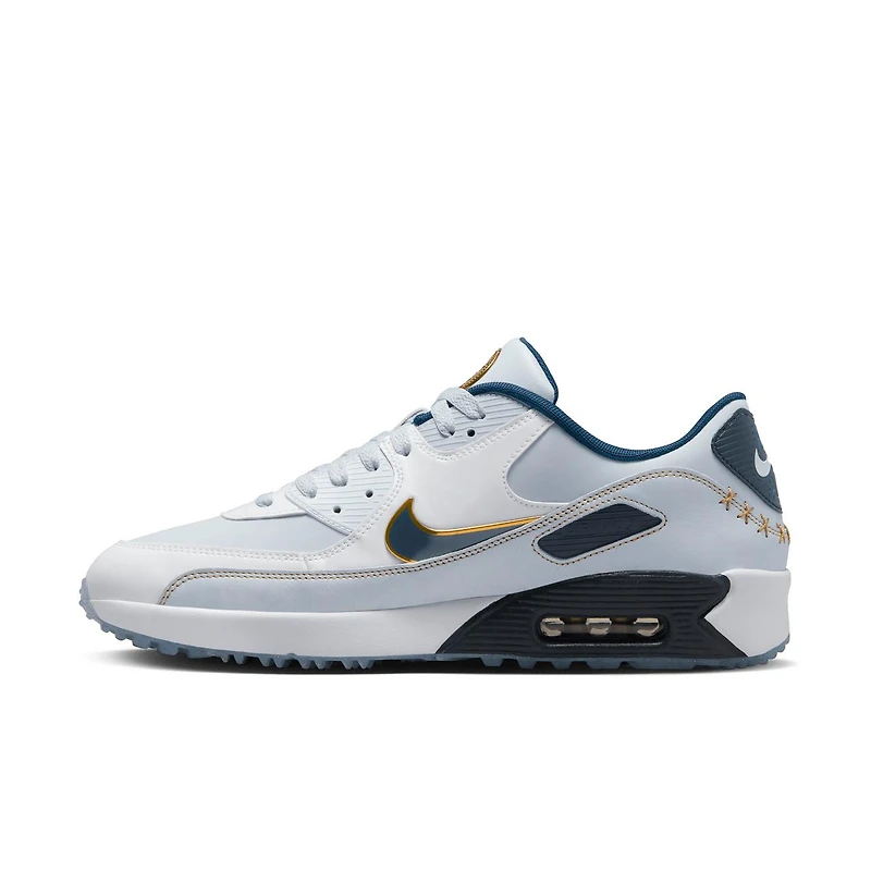 Air Max 90 G NRG Spikeless Golf Shoe-Gold/Navy/White