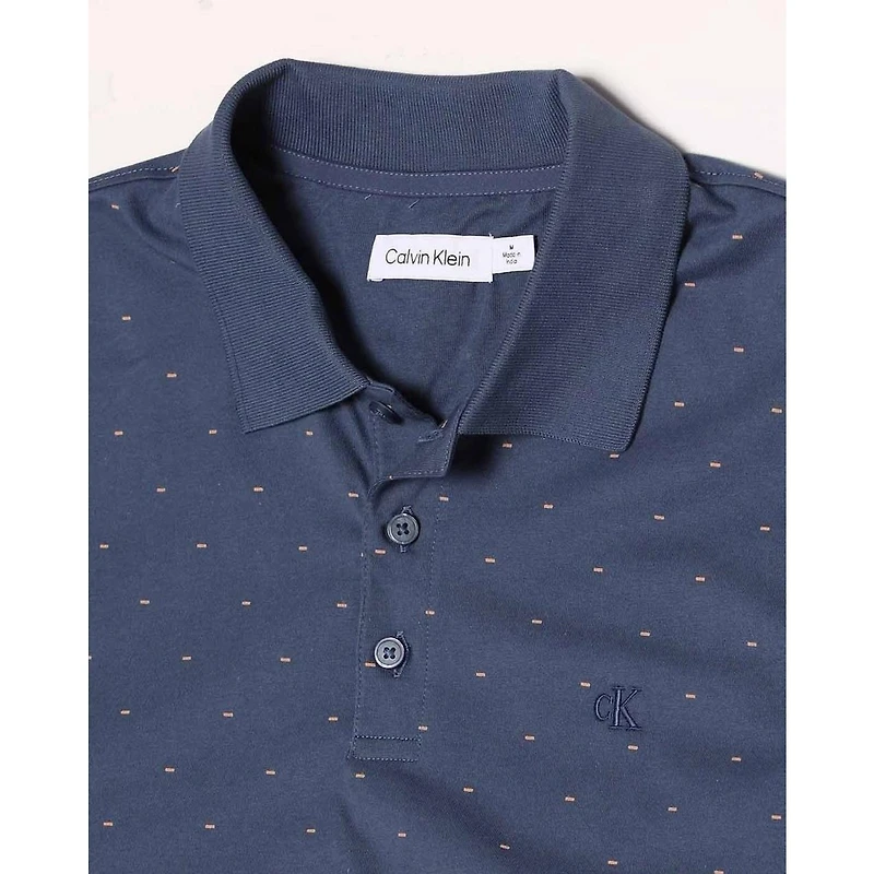 Men's Smooth Cotton Mini Dash Short Sleeve Polo