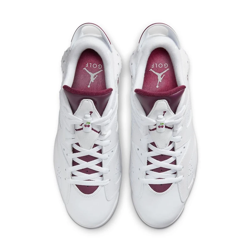 Jordan Retro 6 G NRG Spiked Golf Shoe-White/Dark Red