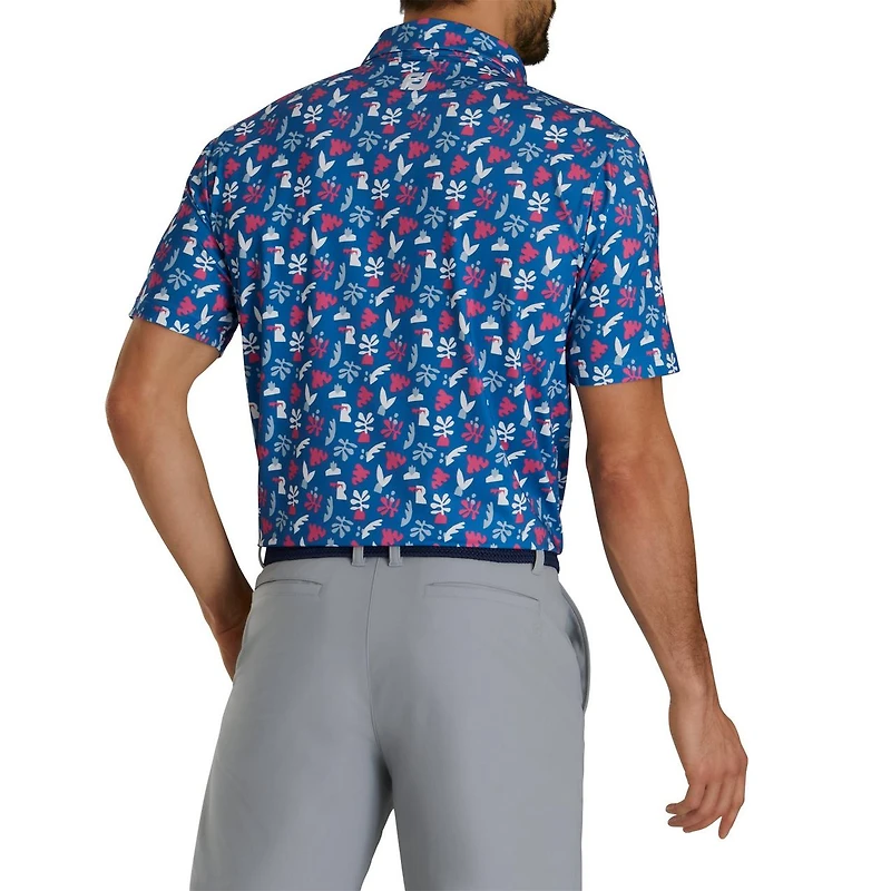 Men's Jungle Leaves Short Sleeve Polo