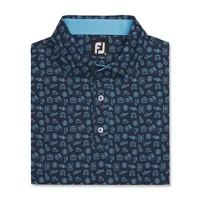 Men's Travel Print Short Sleeve Polo
