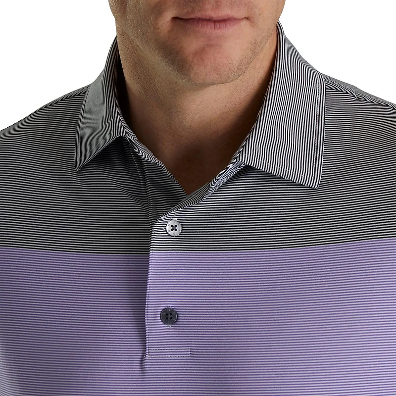 Men's End-on-End Block Short Sleeve Polo