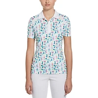 Women's Geo Print Short Sleeve Polo