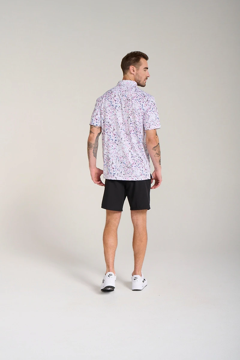 Men's Paint Splatter 3 Short Sleeve Polo