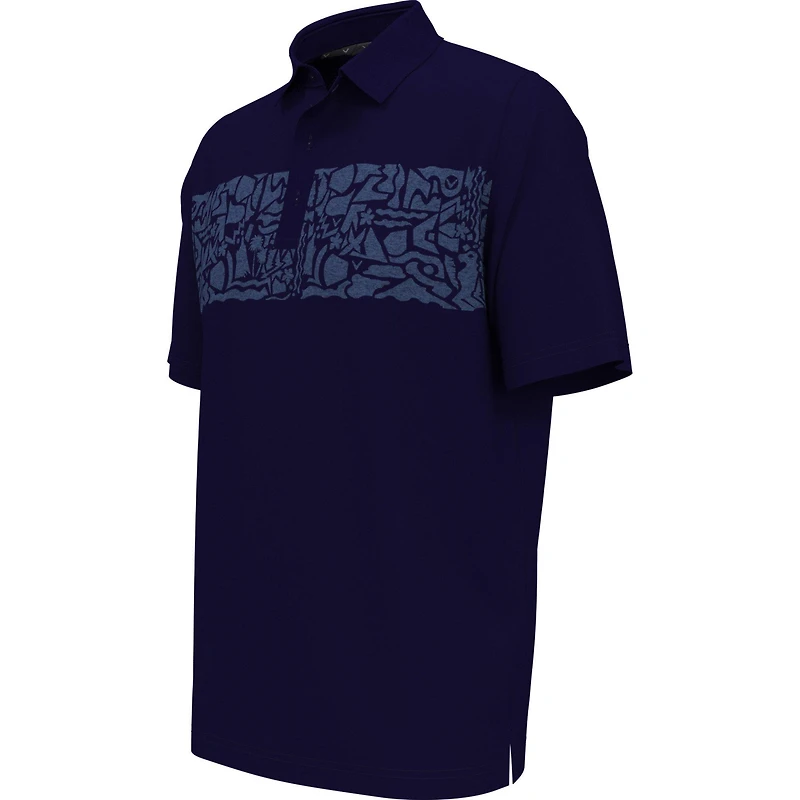 Men's Coastal Print Short Sleeve Polo