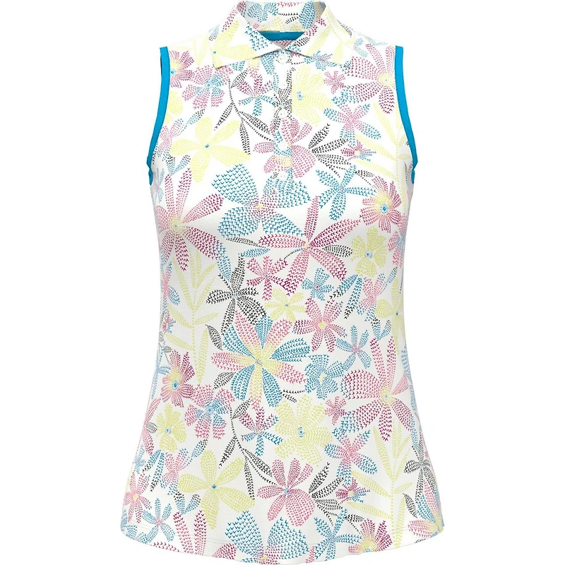 Women's Chev Floral Sleeveless Polo