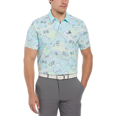 Men's 60S Heritage Print Short Sleeve Polo