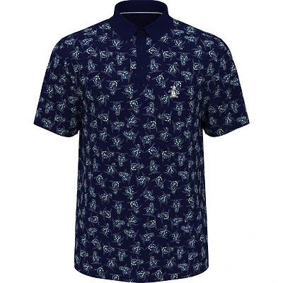 Men's All Over 60's Floral Pete Print Short Sleeve Polo
