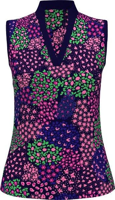 Women's Whimsical Printed Sleeveless Polo
