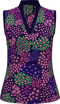 Women's Whimsical Printed Sleeveless Polo
