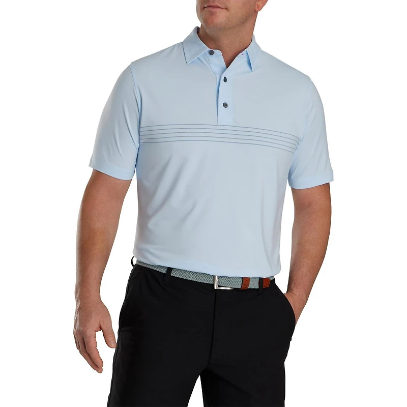Men's Engineered Pinstripe Lisle Short Sleeve Polo