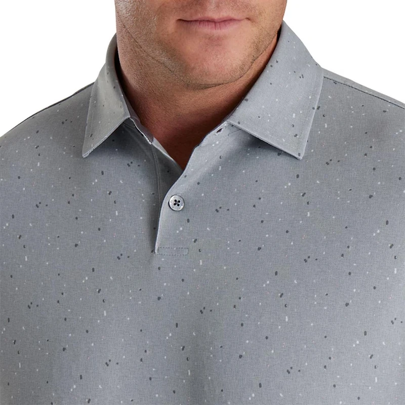 Men's Tweed Texture Stretch Pique Short Sleeve Polo