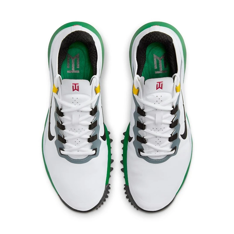 Tiger Woods '13 Spiked Golf Shoe - White/Black/Green