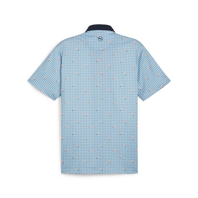 Men's Pique Gingham Short Sleeve Polo