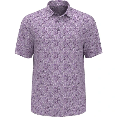 Men's Brush Stroke Floral Print Short Sleeve Polo