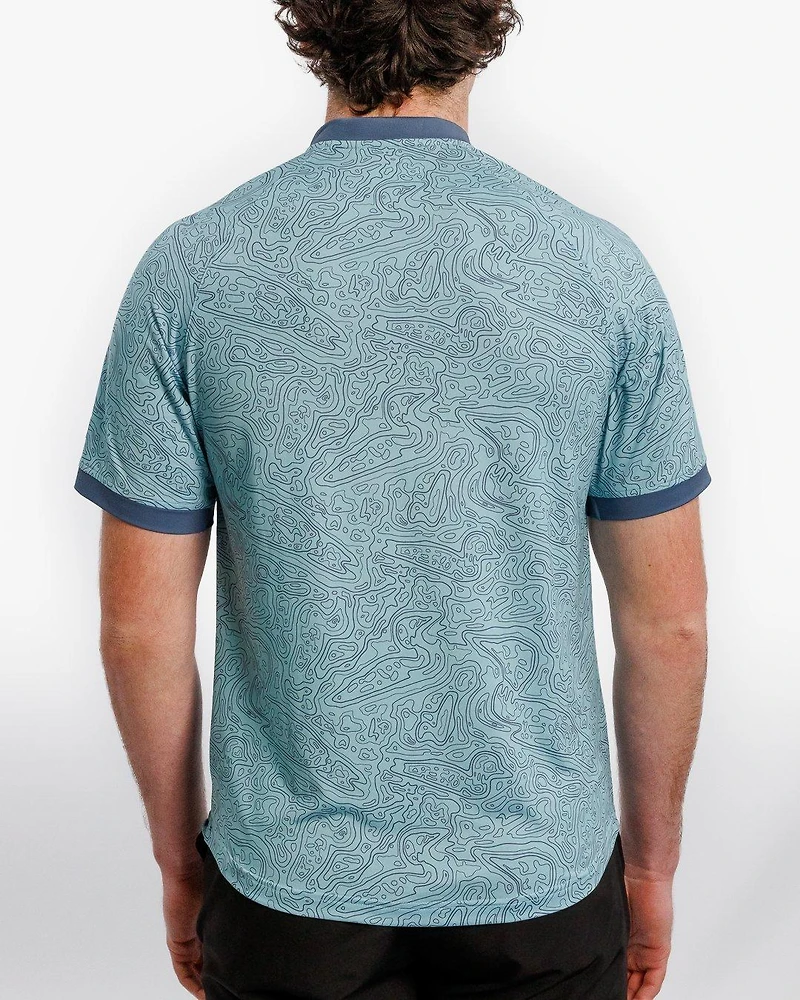 Men's Loon Lake Topographic Short Sleeve Polo